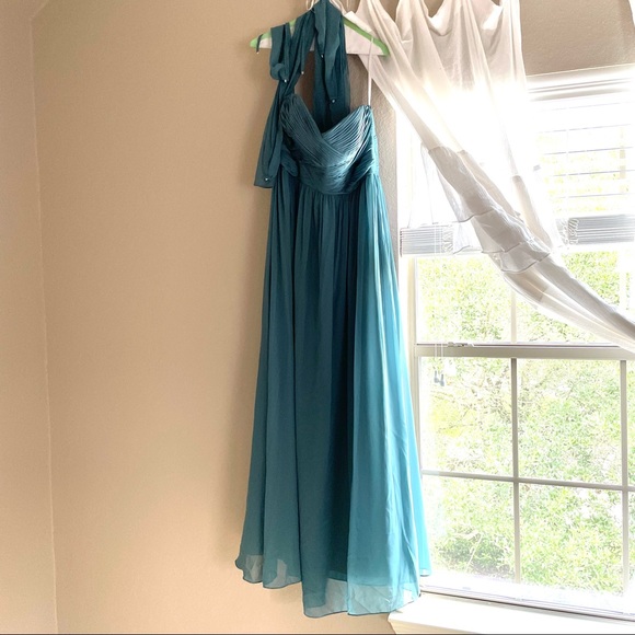 NWT Never worn Revelry Kennedy Chiffon convertible dress size 12 desert blue - Picture 3 of 14